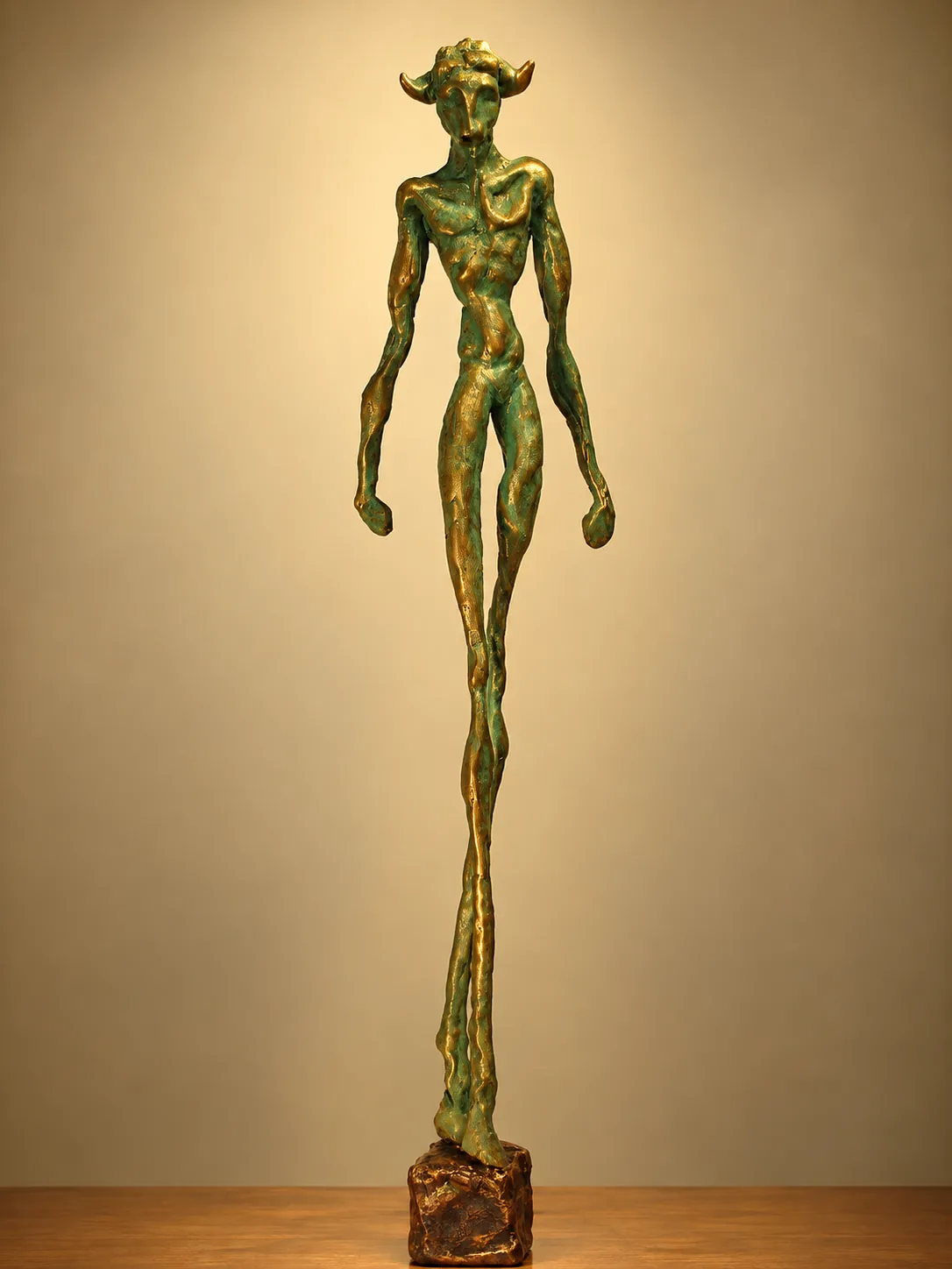 Original sculpture by Humberto Busto: Minotaur, Surveying the Labyrinth